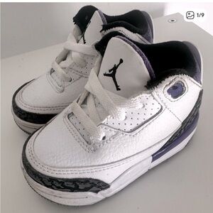 Jordan Baby Boy's Jordan 3 Retro Infant Toddler Sz 4c Dark Iris Cement Grey